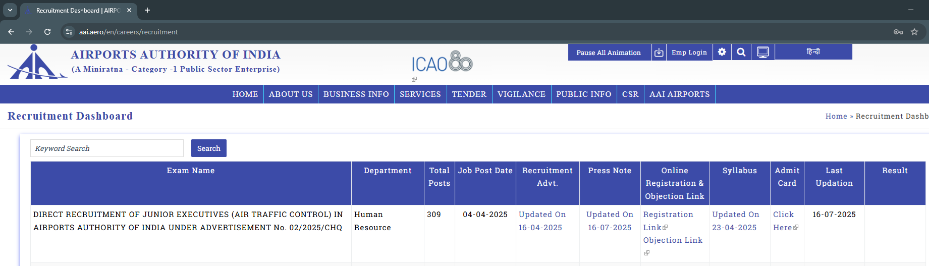 AAI ATC 2025 Answer Key Released – Check Now